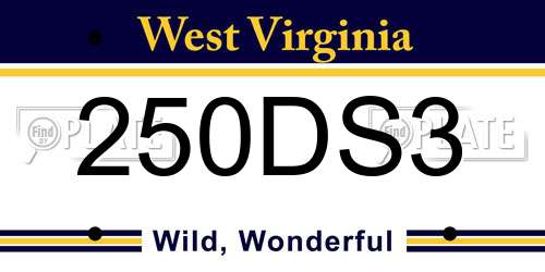 250DS3 West Virginia License Plate
