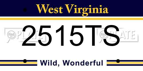 2515TS West Virginia License Plate