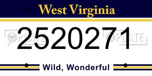2520271 West Virginia License Plate