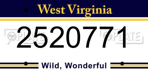 2520771 West Virginia License Plate