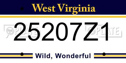 25207Z1 West Virginia License Plate