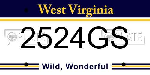 2524GS West Virginia License Plate