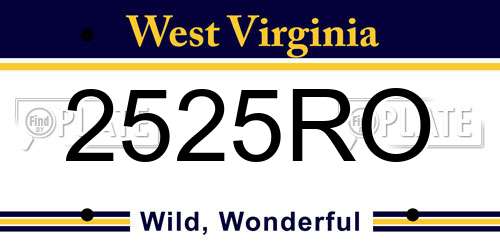 2525RO West Virginia License Plate