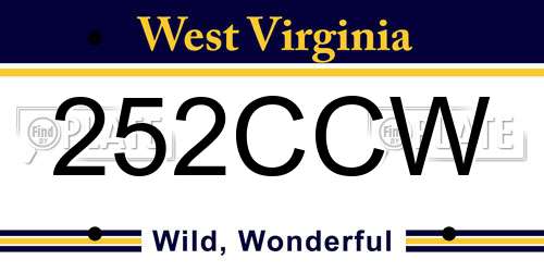 252CCW West Virginia License Plate