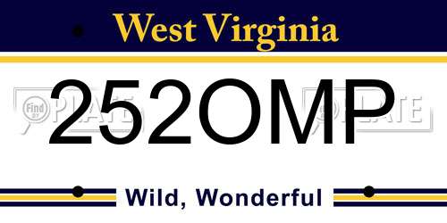 252OMP West Virginia License Plate