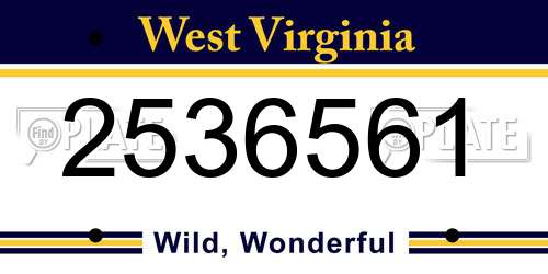 2536561 West Virginia License Plate