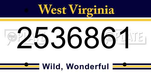 2536861 West Virginia License Plate