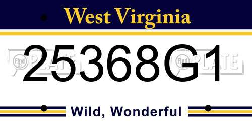 25368G1 West Virginia License Plate