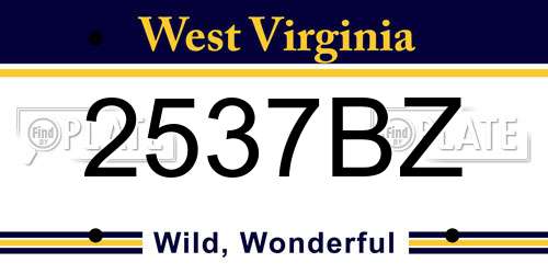 2537BZ West Virginia License Plate