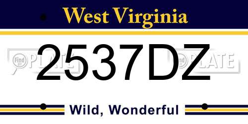 2537DZ West Virginia License Plate