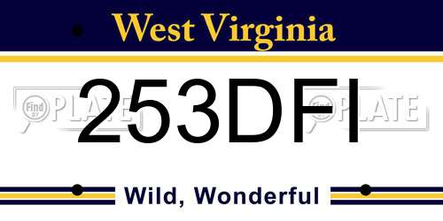 253DFI West Virginia License Plate