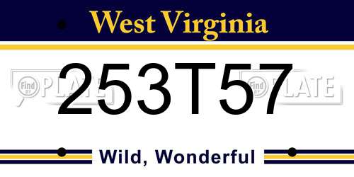 253T57 West Virginia License Plate