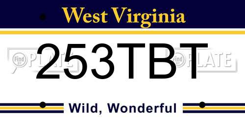 253TBT West Virginia License Plate