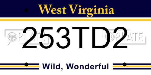 253TD2 West Virginia License Plate