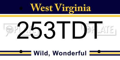 253TDT West Virginia License Plate