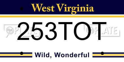 253TOT West Virginia License Plate