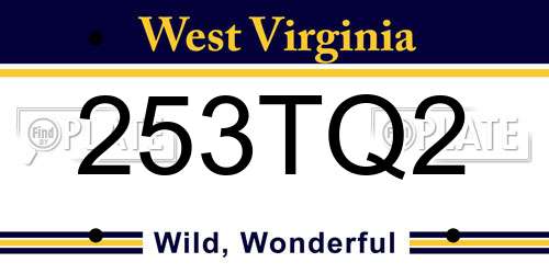253TQ2 West Virginia License Plate
