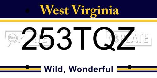 253TQZ West Virginia License Plate