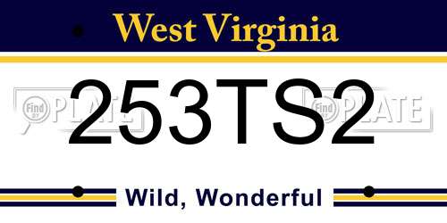 253TS2 West Virginia License Plate