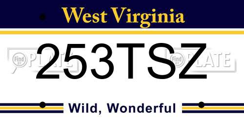 253TSZ West Virginia License Plate