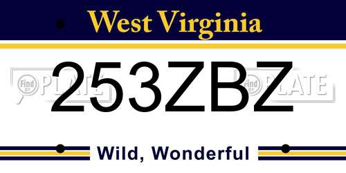 253ZBZ West Virginia License Plate