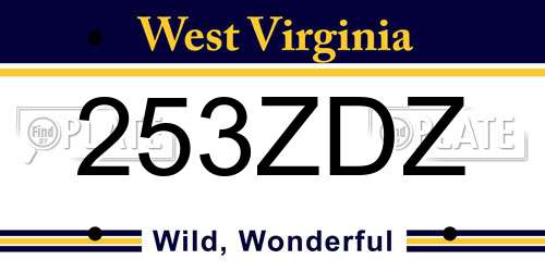 253ZDZ West Virginia License Plate