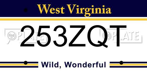 253ZQT West Virginia License Plate