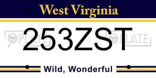 253ZST West Virginia License Plate