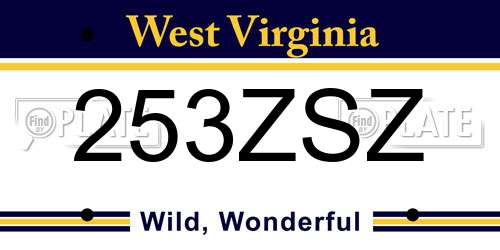 253ZSZ West Virginia License Plate