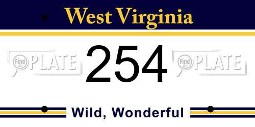 254 West Virginia License Plate