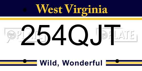 254QJT West Virginia License Plate