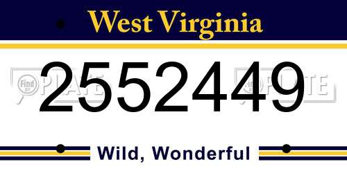 2552449 West Virginia License Plate