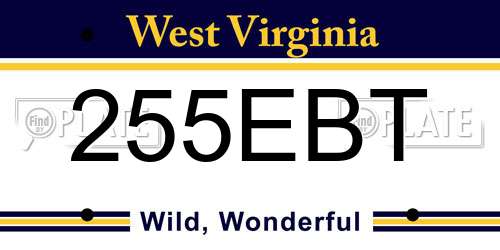 255EBT West Virginia License Plate