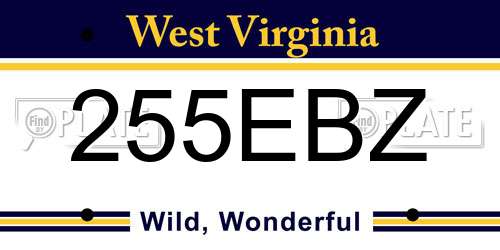 255EBZ West Virginia License Plate