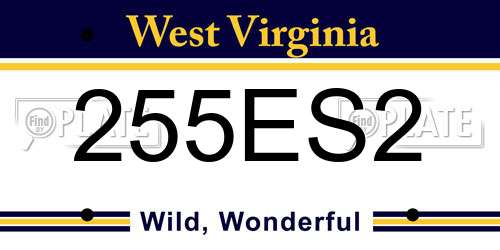 255ES2 West Virginia License Plate
