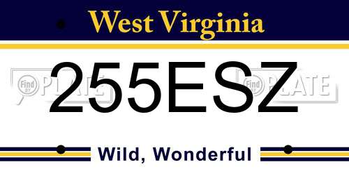 255ESZ West Virginia License Plate