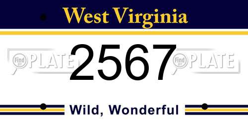 2567 West Virginia License Plate