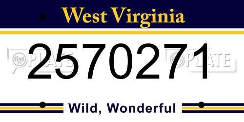 2570271 West Virginia License Plate