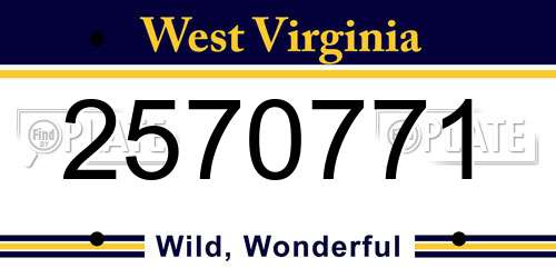2570771 West Virginia License Plate