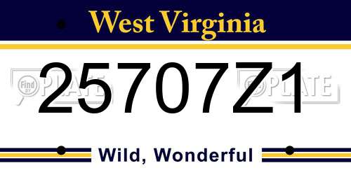 25707Z1 West Virginia License Plate