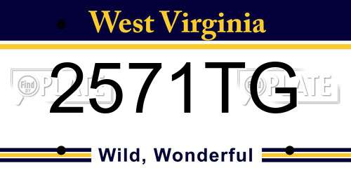 2571TG West Virginia License Plate