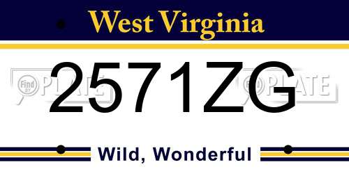 2571ZG West Virginia License Plate