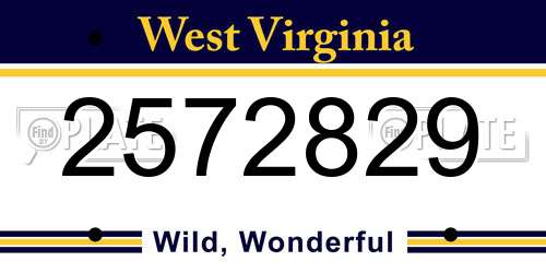 2572829 West Virginia License Plate