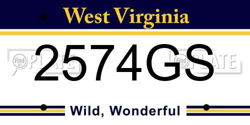 2574GS West Virginia License Plate