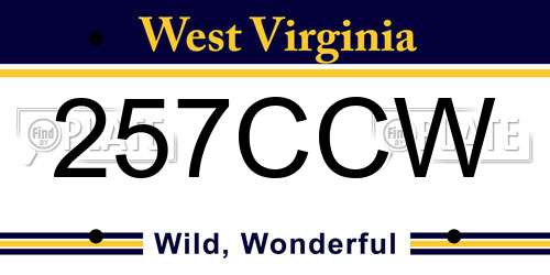 257CCW West Virginia License Plate
