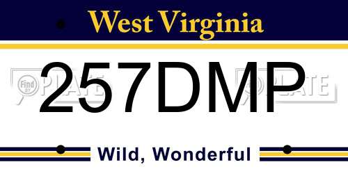 257DMP West Virginia License Plate