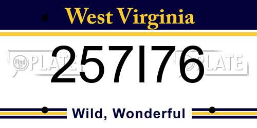257I76 West Virginia License Plate