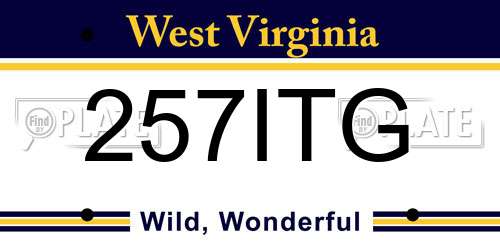 257ITG West Virginia License Plate