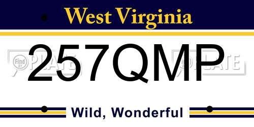 257QMP West Virginia License Plate