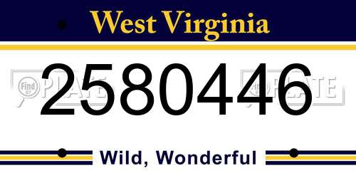 2580446 West Virginia License Plate